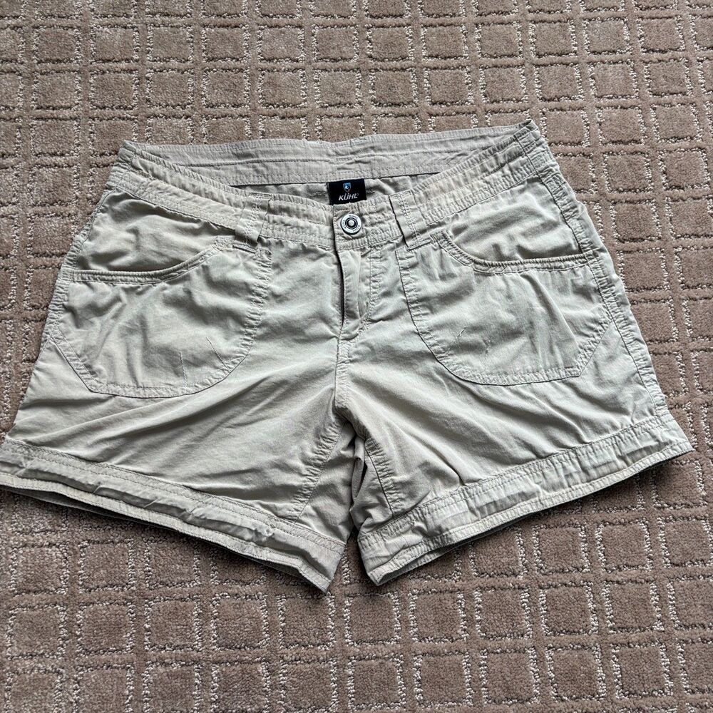 Kuhl Kontra Shorts Women’s 4 Khaki 6” Hiking Outdoors Camp Gorpcore Travel